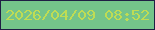文字の大きさ：2、枠の色：1f1e44、背景の色：74c48a、文字の色：bfdc54 無料ブログパーツのブログ時計