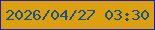 文字の大きさ：3、枠の色：1f1ead、背景の色：db9f0f、文字の色：155382 無料ブログパーツのブログ時計