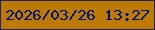 文字の大きさ：2、枠の色：1f216e、背景の色：bd7a03、文字の色：00146d 無料ブログパーツのブログ時計