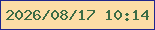 文字の大きさ：1、枠の色：1f268e、背景の色：fcdda6、文字の色：3b6b45 無料ブログパーツのブログ時計
