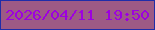 文字の大きさ：1、枠の色：1f2da9、背景の色：9d5a85、文字の色：9d01df 無料ブログパーツのブログ時計
