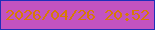 文字の大きさ：2、枠の色：1f2fb9、背景の色：c353c0、文字の色：d77b07 無料ブログパーツのブログ時計
