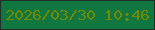 文字の大きさ：2、枠の色：1f3127、背景の色：117741、文字の色：718a00 無料ブログパーツのブログ時計