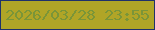 文字の大きさ：2、枠の色：1f316b、背景の色：b0a527、文字の色：7a9538 無料ブログパーツのブログ時計