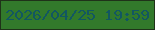 文字の大きさ：3、枠の色：1f3219、背景の色：32792b、文字の色：125761 無料ブログパーツのブログ時計