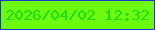 文字の大きさ：4、枠の色：1f32dc、背景の色：6cfb0d、文字の色：1adc11 無料ブログパーツのブログ時計