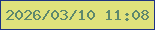文字の大きさ：3、枠の色：1f3384、背景の色：e0e27c、文字の色：5e886d 無料ブログパーツのブログ時計