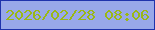 文字の大きさ：1、枠の色：1f33ac、背景の色：98a8e9、文字の色：9ab815 無料ブログパーツのブログ時計