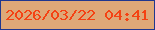 文字の大きさ：2、枠の色：1f378f、背景の色：dea878、文字の色：f44214 無料ブログパーツのブログ時計