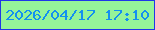 文字の大きさ：5、枠の色：1f37e8、背景の色：95f499、文字の色：1390f0 無料ブログパーツのブログ時計