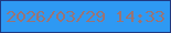 文字の大きさ：4、枠の色：1f3880、背景の色：2e99f3、文字の色：997475 無料ブログパーツのブログ時計