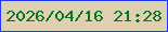 文字の大きさ：2、枠の色：1f38fc、背景の色：ded0b0、文字の色：067425 無料ブログパーツのブログ時計