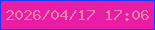 文字の大きさ：2、枠の色：1f38fd、背景の色：e81ca5、文字の色：f680ae 無料ブログパーツのブログ時計