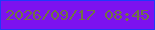 文字の大きさ：5、枠の色：1f39fb、背景の色：7d12ef、文字の色：717343 無料ブログパーツのブログ時計