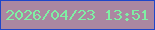 文字の大きさ：2、枠の色：1f46c9、背景の色：ab87a1、文字の色：7ff0a4 無料ブログパーツのブログ時計