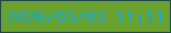 文字の大きさ：5、枠の色：1f4749、背景の色：69a22e、文字の色：0daae0 無料ブログパーツのブログ時計