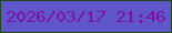 文字の大きさ：2、枠の色：1f4817、背景の色：6056cc、文字の色：7f11a2 無料ブログパーツのブログ時計