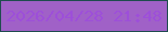 文字の大きさ：4、枠の色：1f4b4f、背景の色：a061c7、文字の色：9d4fd9 無料ブログパーツのブログ時計
