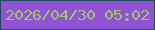 文字の大きさ：1、枠の色：1f4b60、背景の色：8f53d4、文字の色：a3c56b 無料ブログパーツのブログ時計
