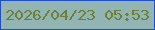 文字の大きさ：5、枠の色：1f4eca、背景の色：92b4b2、文字の色：6a7f37 無料ブログパーツのブログ時計