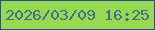 文字の大きさ：4、枠の色：1f529c、背景の色：99d952、文字の色：416e88 無料ブログパーツのブログ時計
