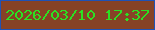 文字の大きさ：4、枠の色：1f52b6、背景の色：864226、文字の色：2be122 無料ブログパーツのブログ時計