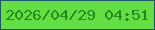 文字の大きさ：1、枠の色：1f566b、背景の色：64de45、文字の色：238b1b 無料ブログパーツのブログ時計