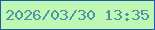 文字の大きさ：5、枠の色：1f59ae、背景の色：bef8b2、文字の色：5092a6 無料ブログパーツのブログ時計