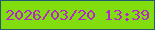 文字の大きさ：2、枠の色：1f5c6f、背景の色：81dd0e、文字の色：b525ca 無料ブログパーツのブログ時計