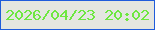 文字の大きさ：2、枠の色：1f5cdb、背景の色：e4e6e0、文字の色：6ee73f 無料ブログパーツのブログ時計
