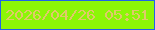 文字の大きさ：5、枠の色：1f63e9、背景の色：8cf607、文字の色：e0c96a 無料ブログパーツのブログ時計