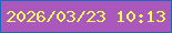文字の大きさ：5、枠の色：1f67bc、背景の色：aa58bc、文字の色：f9fd55 無料ブログパーツのブログ時計