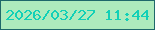 文字の大きさ：5、枠の色：1f686b、背景の色：aeebbd、文字の色：12d0b7 無料ブログパーツのブログ時計
