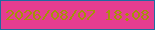文字の大きさ：5、枠の色：1f6ba1、背景の色：e63d90、文字の色：a59208 無料ブログパーツのブログ時計