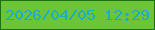 文字の大きさ：5、枠の色：1f7015、背景の色：6bc536、文字の色：18accd 無料ブログパーツのブログ時計