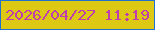 文字の大きさ：1、枠の色：1f71cd、背景の色：ddc913、文字の色：bf3ead 無料ブログパーツのブログ時計