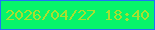 文字の大きさ：1、枠の色：1f73f8、背景の色：07f46a、文字の色：a9de30 無料ブログパーツのブログ時計