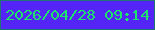 文字の大きさ：5、枠の色：1f7573、背景の色：5525f7、文字の色：1fe46c 無料ブログパーツのブログ時計