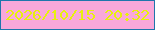 文字の大きさ：1、枠の色：1f76ac、背景の色：f9a8da、文字の色：e7f10c 無料ブログパーツのブログ時計