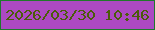 文字の大きさ：3、枠の色：1f792c、背景の色：ac49c3、文字の色：4b5c0a 無料ブログパーツのブログ時計