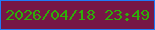 文字の大きさ：4、枠の色：1f7bf8、背景の色：761746、文字の色：2eae08 無料ブログパーツのブログ時計