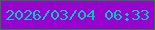 文字の大きさ：1、枠の色：1f7c3e、背景の色：9902ce、文字の色：01c9c0 無料ブログパーツのブログ時計