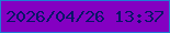 文字の大きさ：5、枠の色：1f7cd4、背景の色：8400c2、文字の色：061567 無料ブログパーツのブログ時計