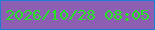 文字の大きさ：2、枠の色：1f7cd5、背景の色：8d5fb2、文字の色：28e321 無料ブログパーツのブログ時計