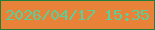 文字の大きさ：3、枠の色：1f7e38、背景の色：e98239、文字の色：5acf98 無料ブログパーツのブログ時計