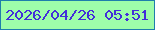 文字の大きさ：1、枠の色：1f7eac、背景の色：9efdaa、文字の色：432ed9 無料ブログパーツのブログ時計