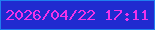 文字の大きさ：4、枠の色：1f7eef、背景の色：202ad0、文字の色：f132e9 無料ブログパーツのブログ時計
