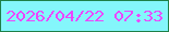 文字の大きさ：4、枠の色：1f8048、背景の色：84f6fb、文字の色：ec47fc 無料ブログパーツのブログ時計