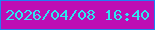 文字の大きさ：5、枠の色：1f80f2、背景の色：bd0db4、文字の色：2de6f0 無料ブログパーツのブログ時計