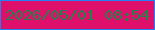 文字の大きさ：3、枠の色：1f81f4、背景の色：df106c、文字の色：268149 無料ブログパーツのブログ時計